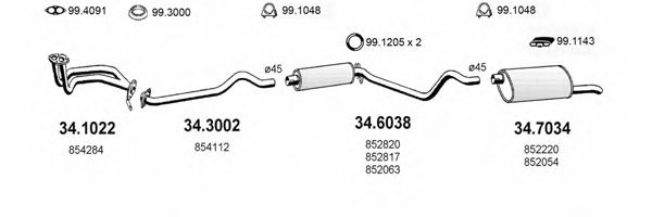 ASSO ART1781 Exhaust System